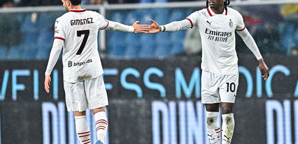 Players celebrating during Genoa vs AC Milan match