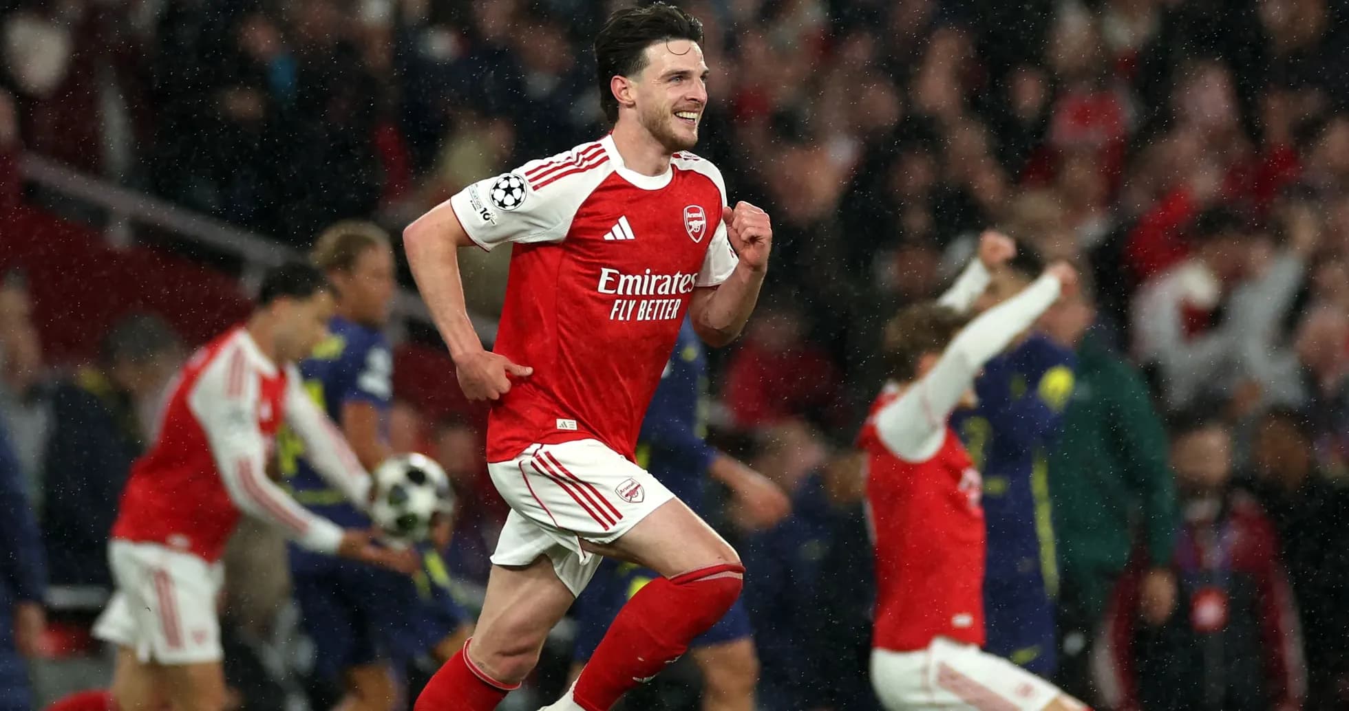 Player celebrating a goal during a match