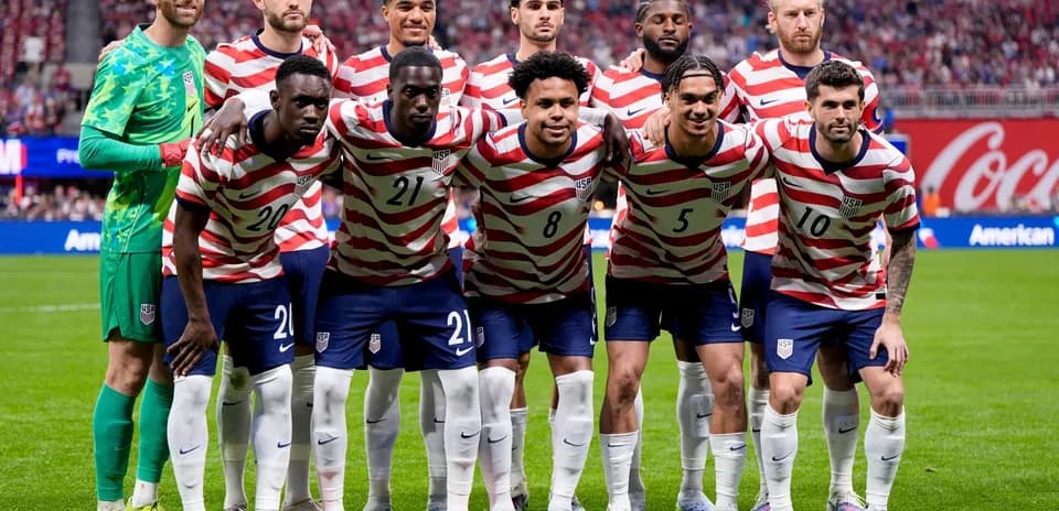 USA national football team posing for a photo