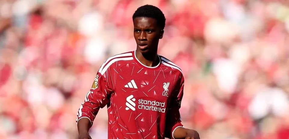 Player wearing Liverpool kit during match