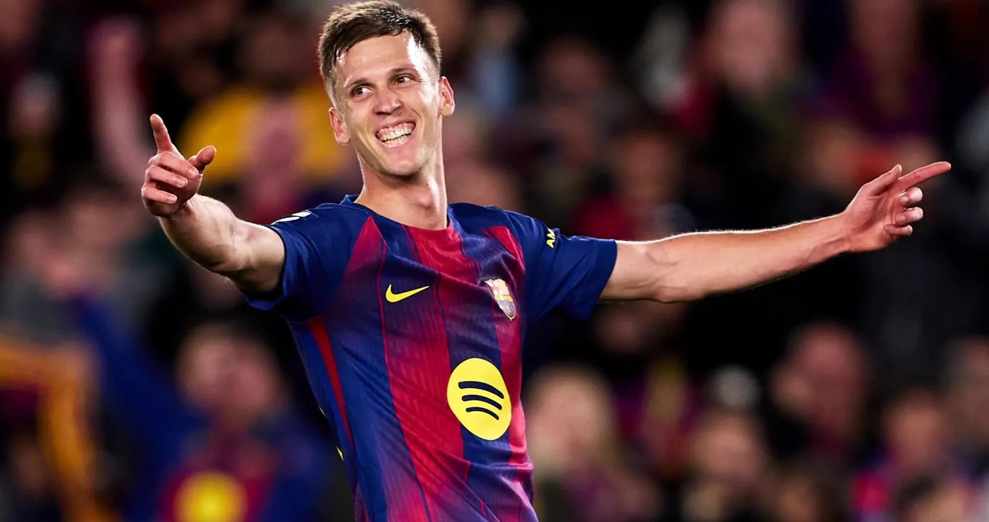 Barcelona player celebrating a goal