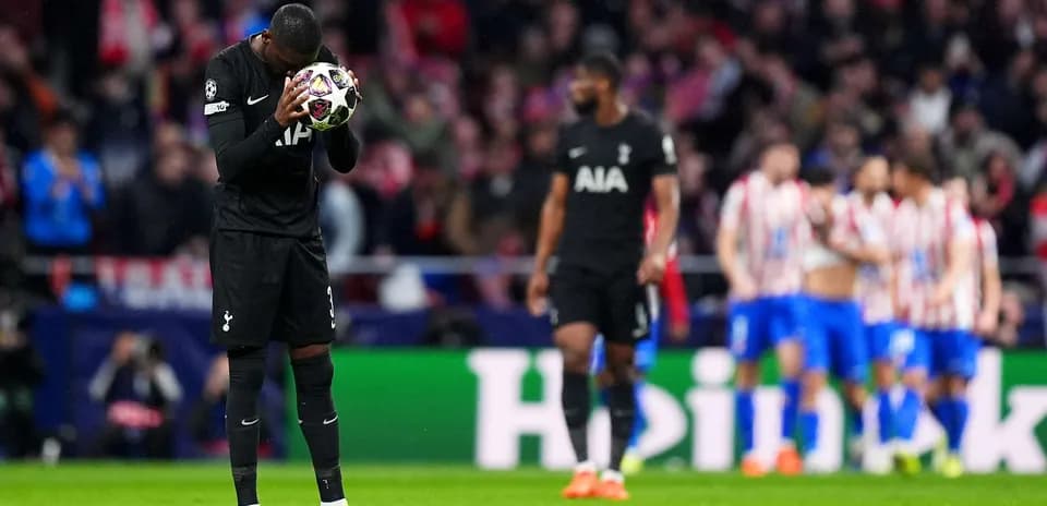 Tottenham player holding ball during UEFA match