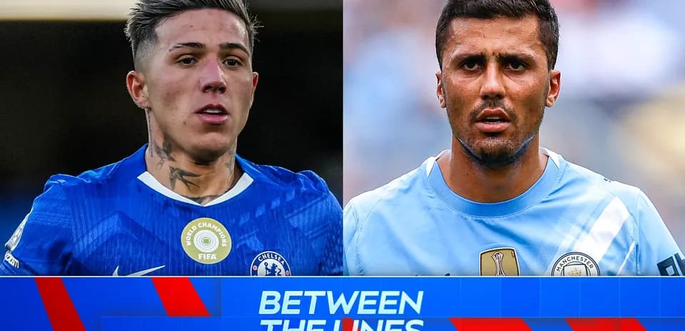 Two football players from Chelsea and Manchester City