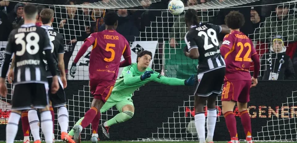 Goalkeeper attempting to save a penalty kick