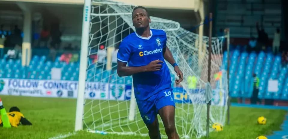 Player celebrating a goal in NPFL match