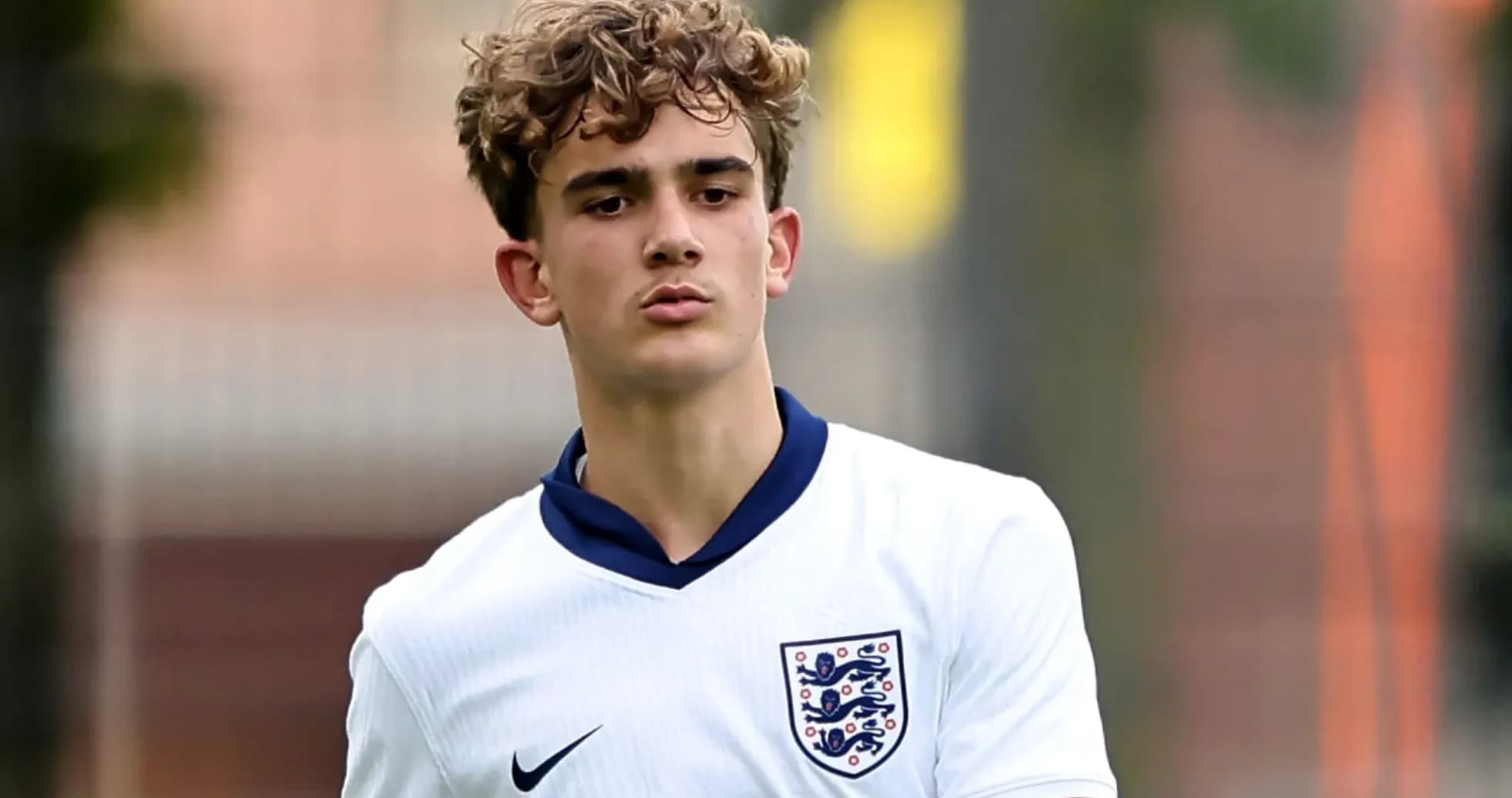 Young player in England jersey during training session
