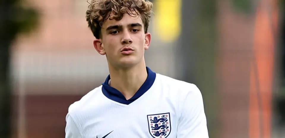 Young player in England jersey during training session