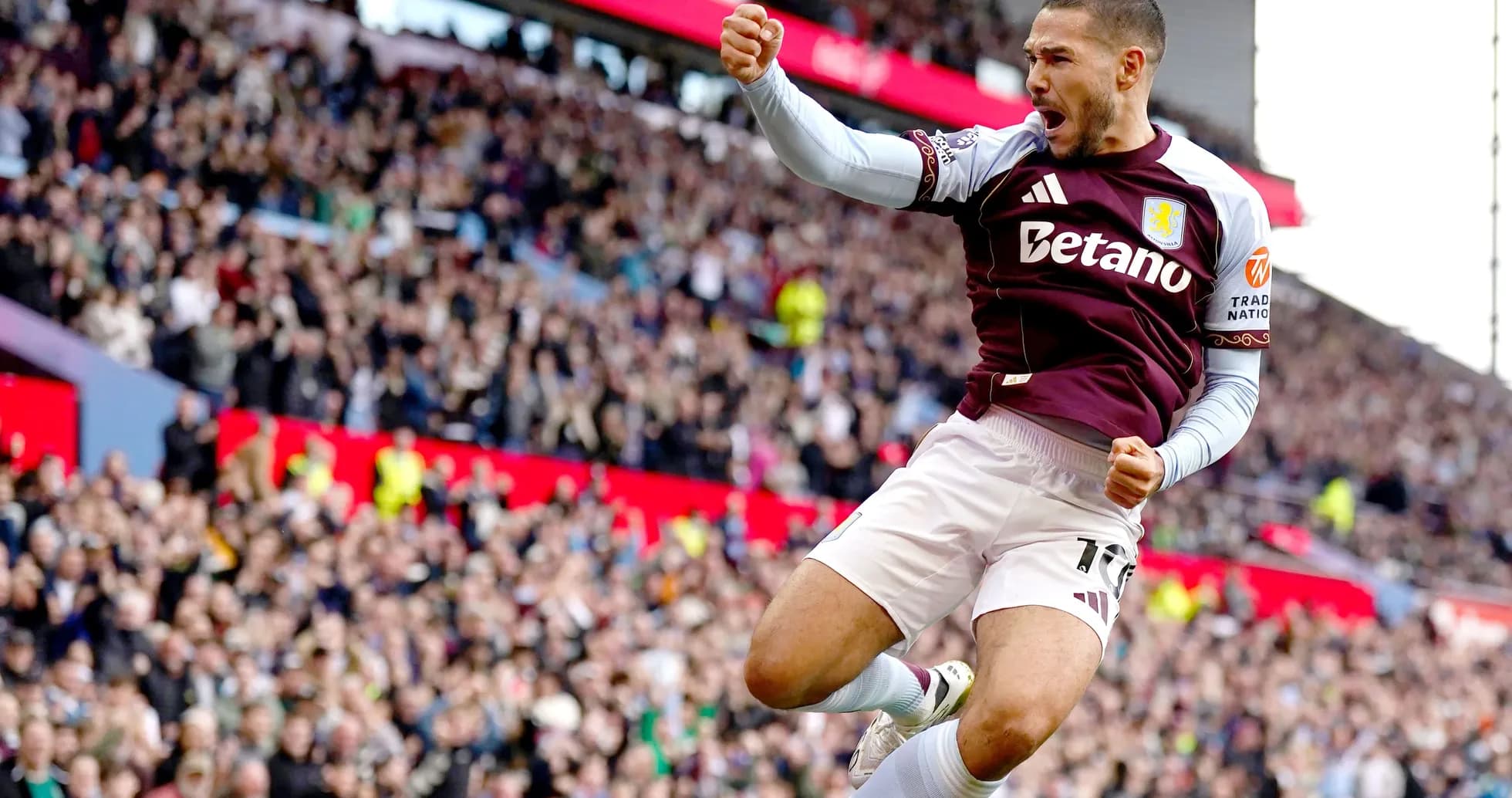 Player celebrating goal during Fulham vs Aston Villa
