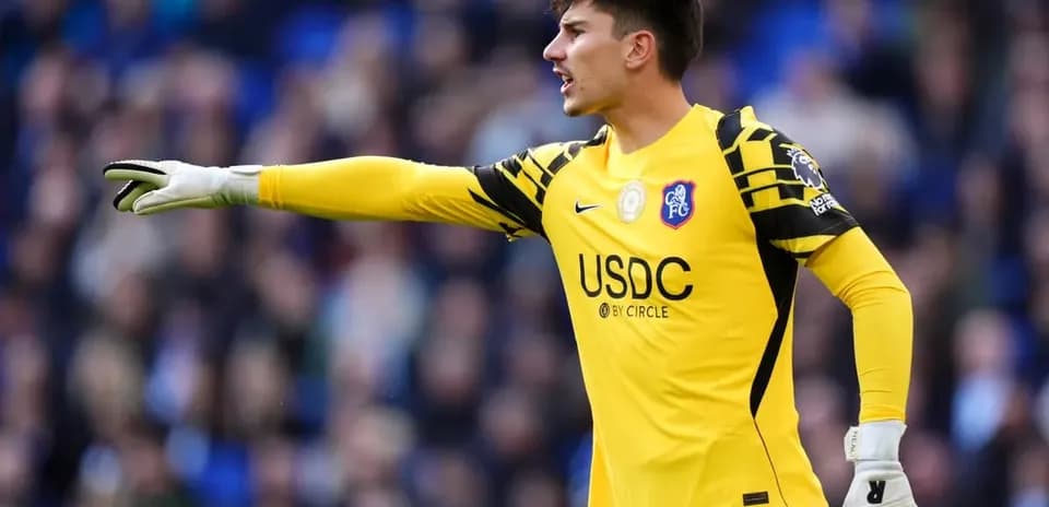 Goalkeeper directing play during a match