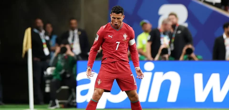 Cristiano Ronaldo celebrating during match