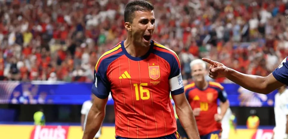 Player celebrating a goal during Spain match