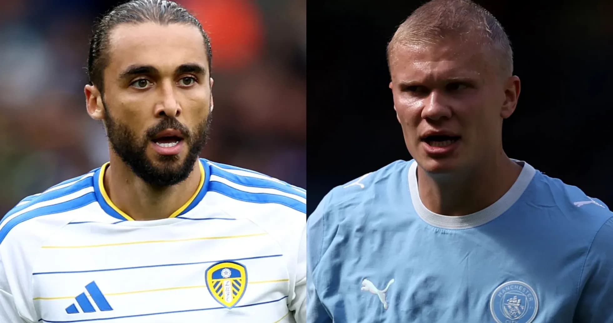 Two football players from Leeds and Manchester City