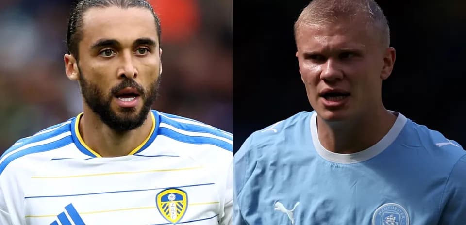 Two football players from Leeds and Manchester City