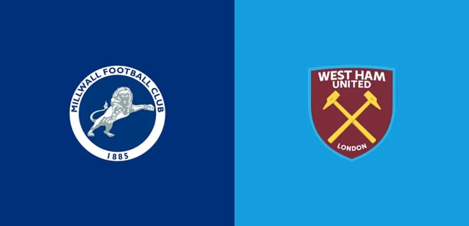 Logos of Millwall and West Ham United clubs