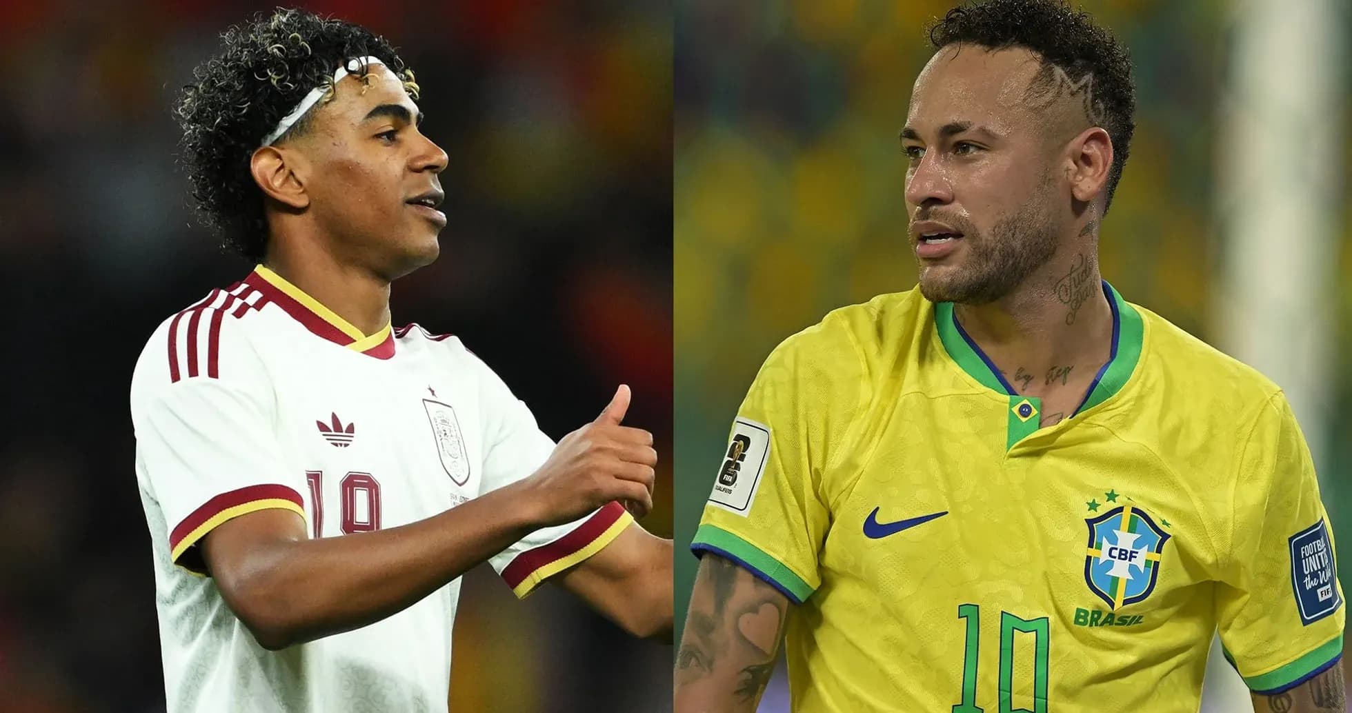Players from Spain and Brazil during a match