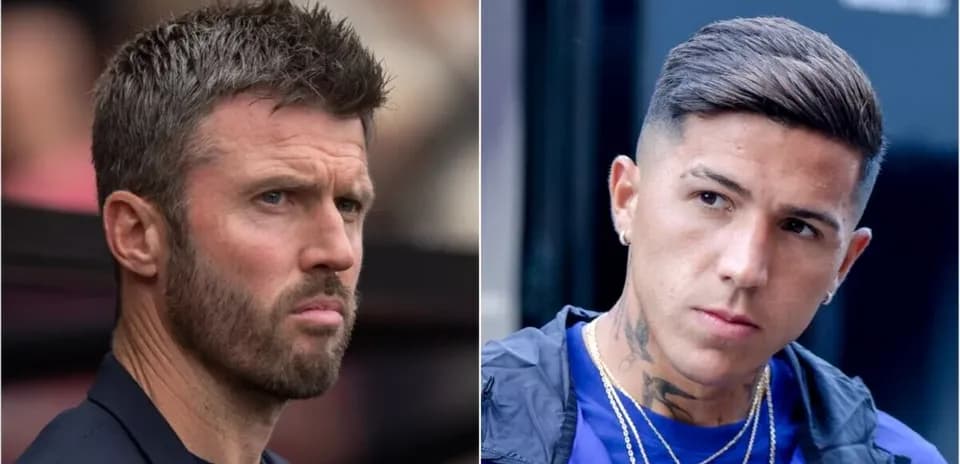 Two men with distinct hairstyles looking serious