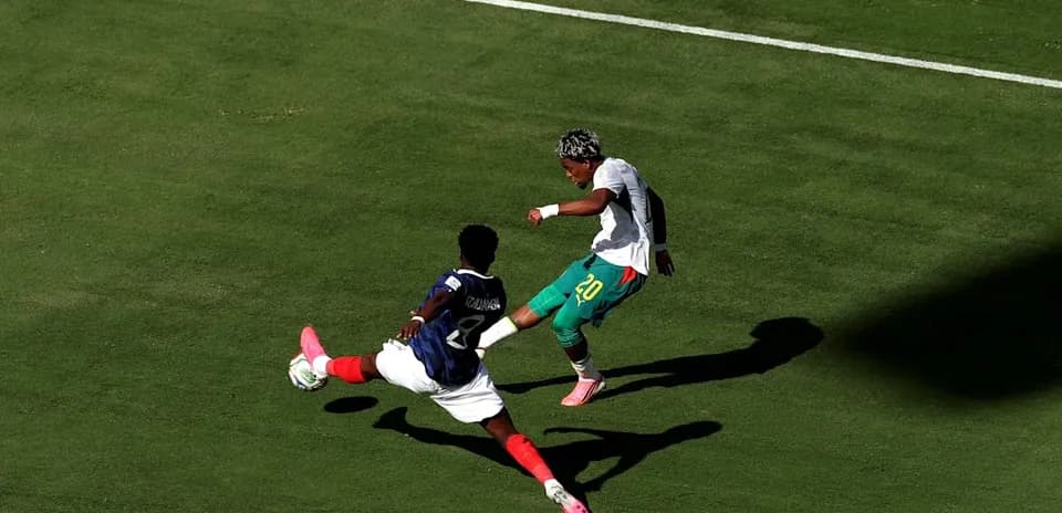 Player attempting to tackle opponent during match
