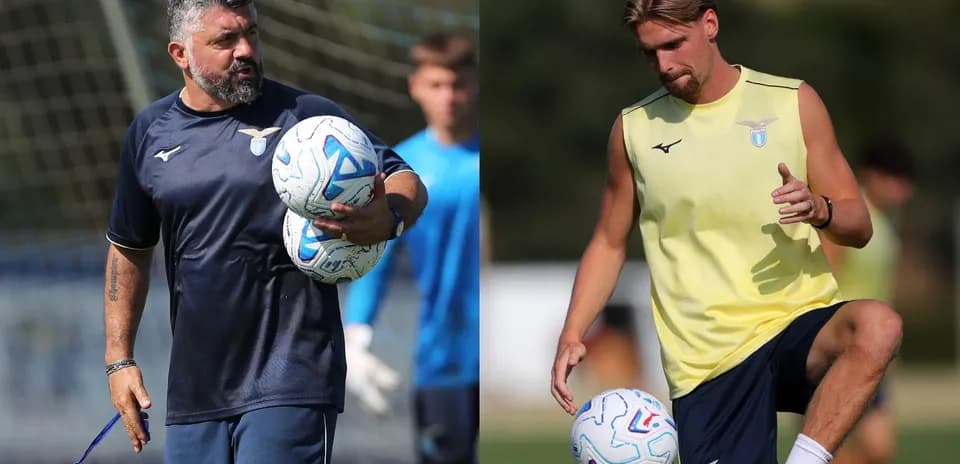 Coach holding balls while player practices footwork