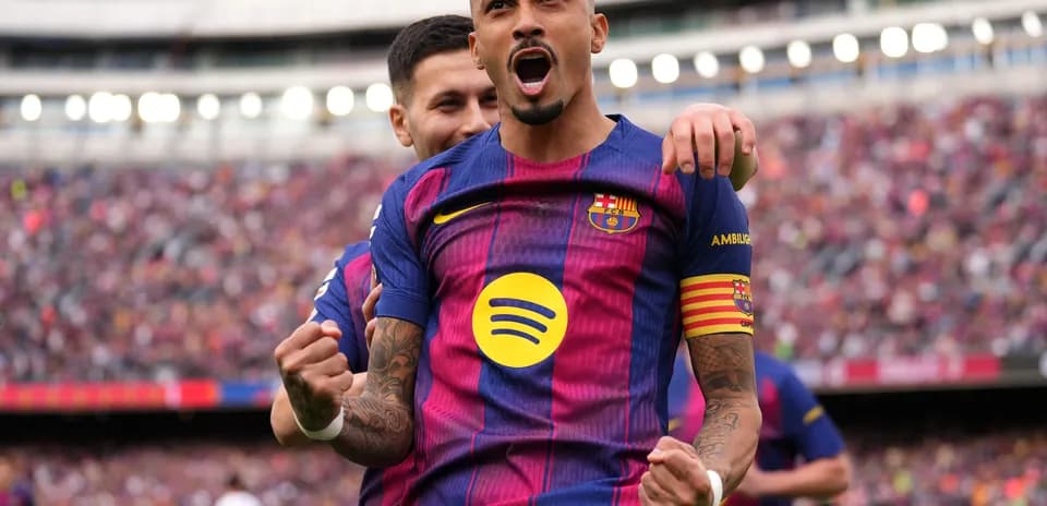 Barcelona player celebrating a goal in La Liga