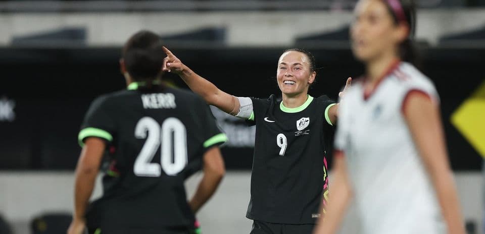 Player celebrating a goal during a soccer match