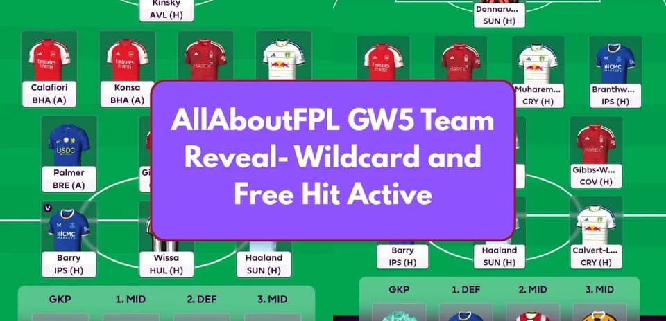 Fantasy Premier League team layout with player names