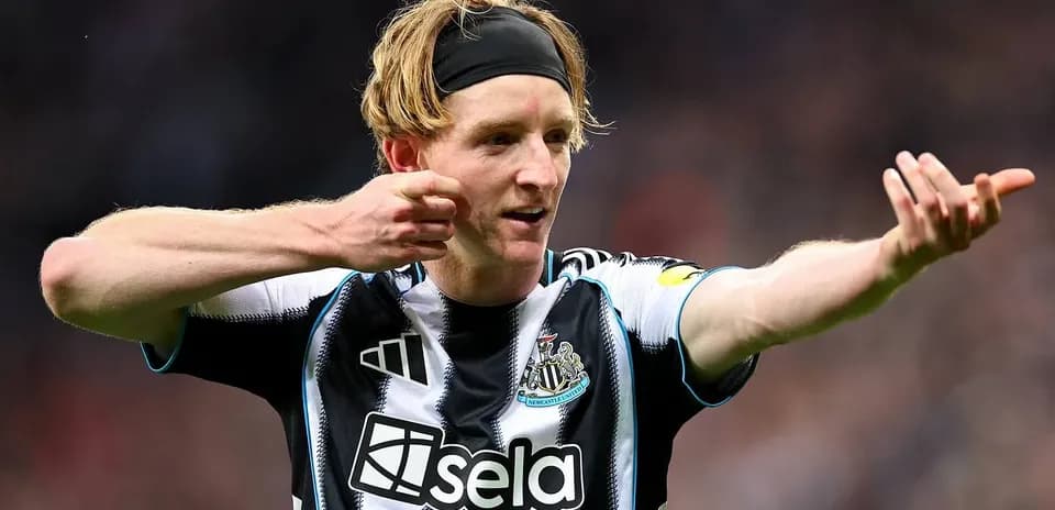 Newcastle player celebrating during a match