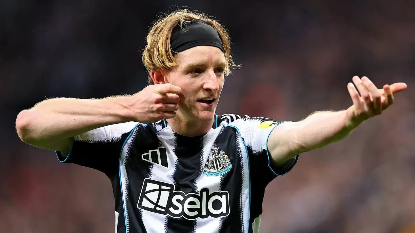 Newcastle player celebrating during a match