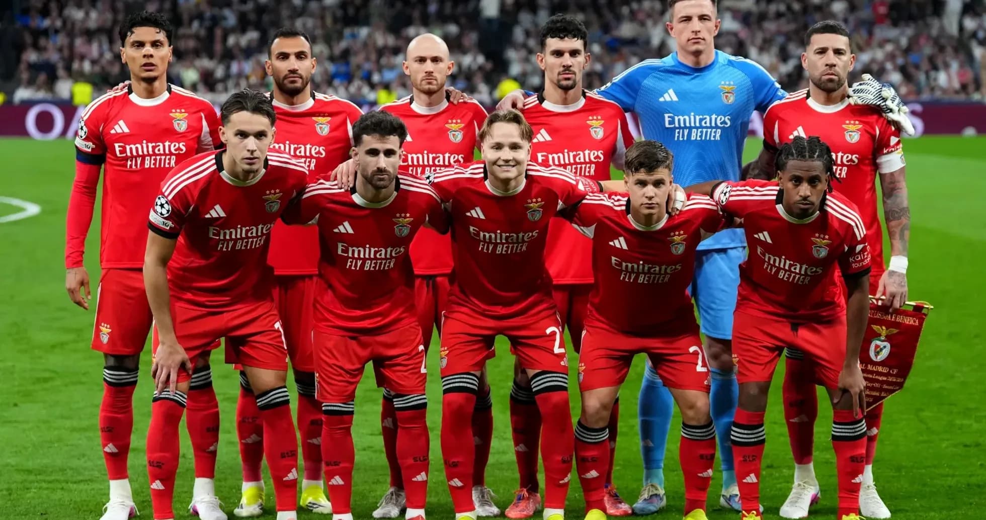 Benfica team lineup before UEFA Europa League match