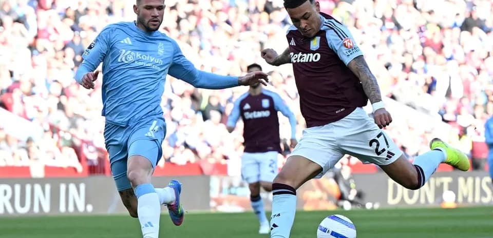 Nottingham Forest player challenges Aston Villa opponent
