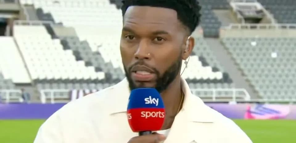 Presenter speaking during a sports broadcast at stadium