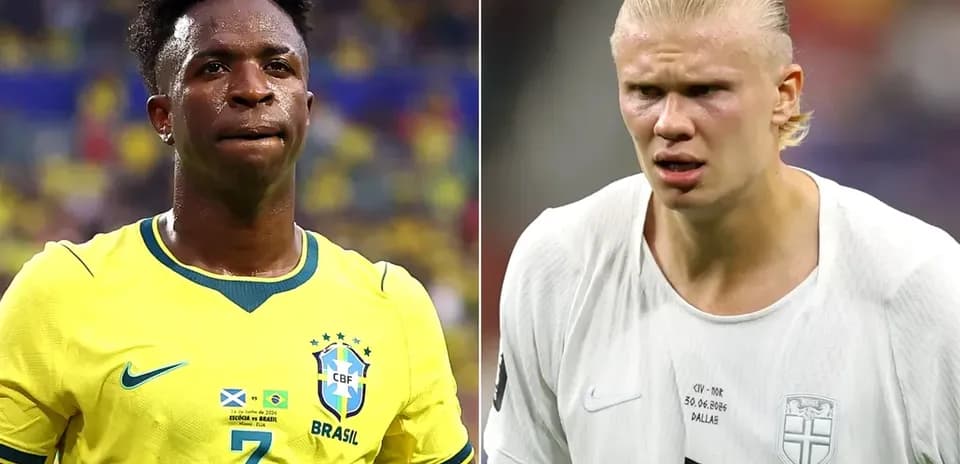 Vinicius Junior and Erling Haaland face-off