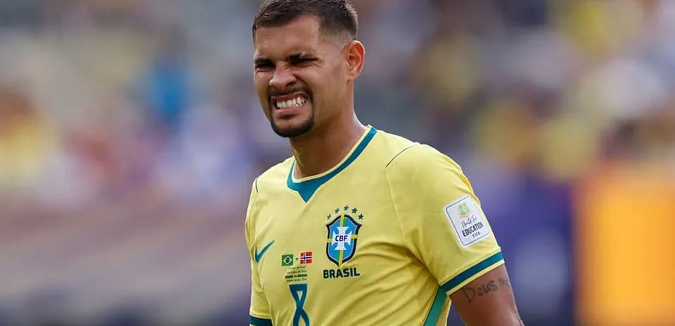 Player in Brazil jersey during match action
