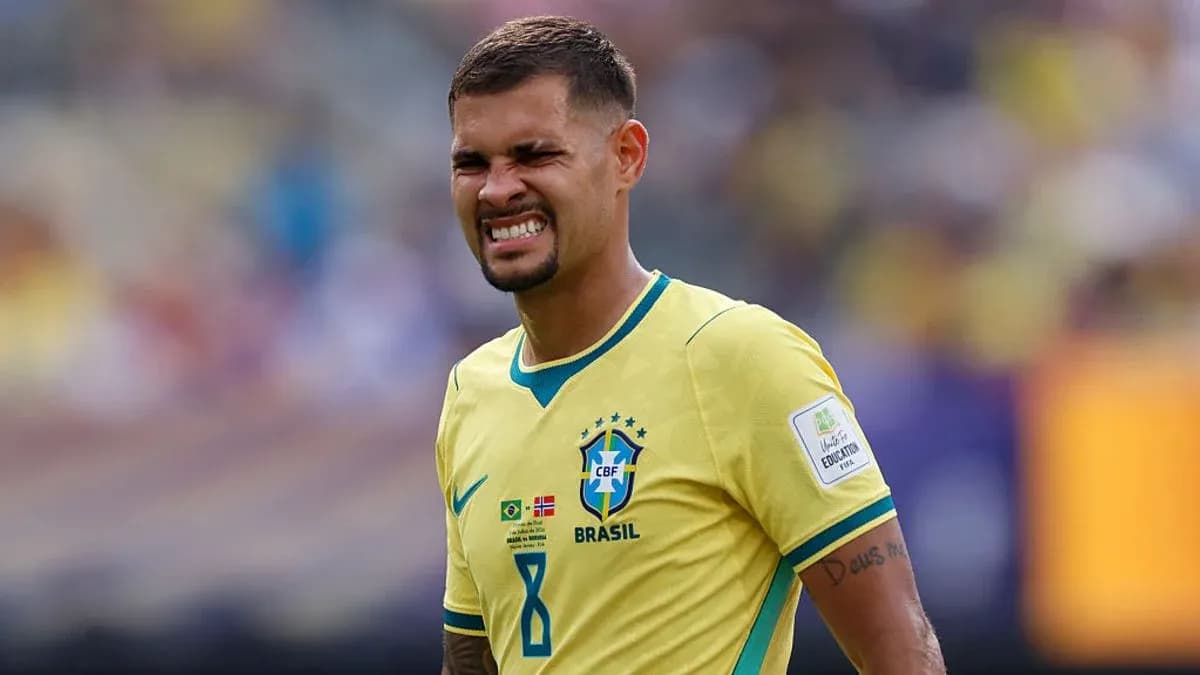 Player in Brazil jersey during match action