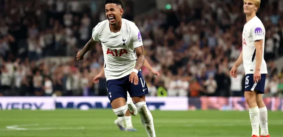 Player celebrating a goal for Tottenham Hotspur