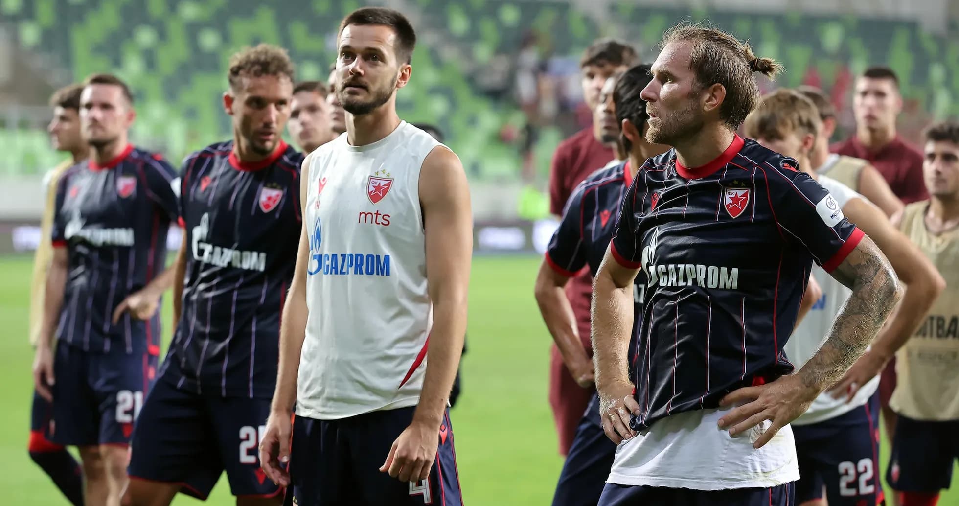 FK Crvena Zvezda players during warm-up