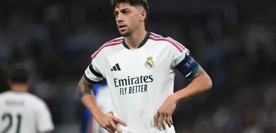 Real Madrid player during match with captain's armband
