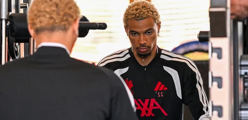 Player focused during training session in gym