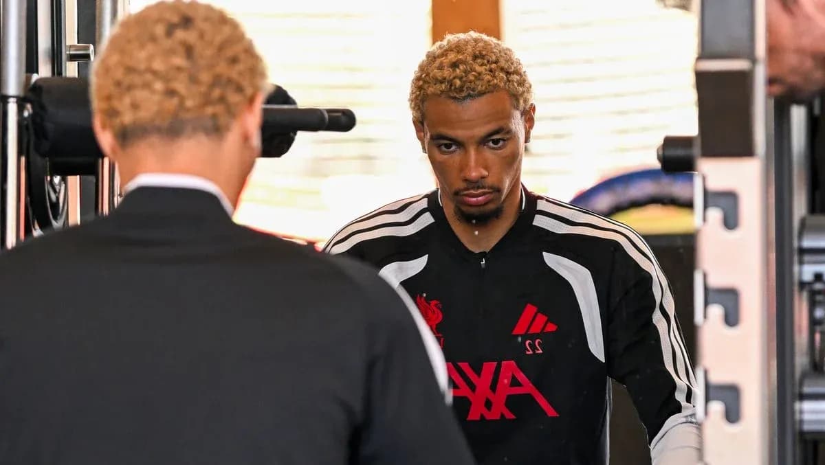 Player focused during training session in gym