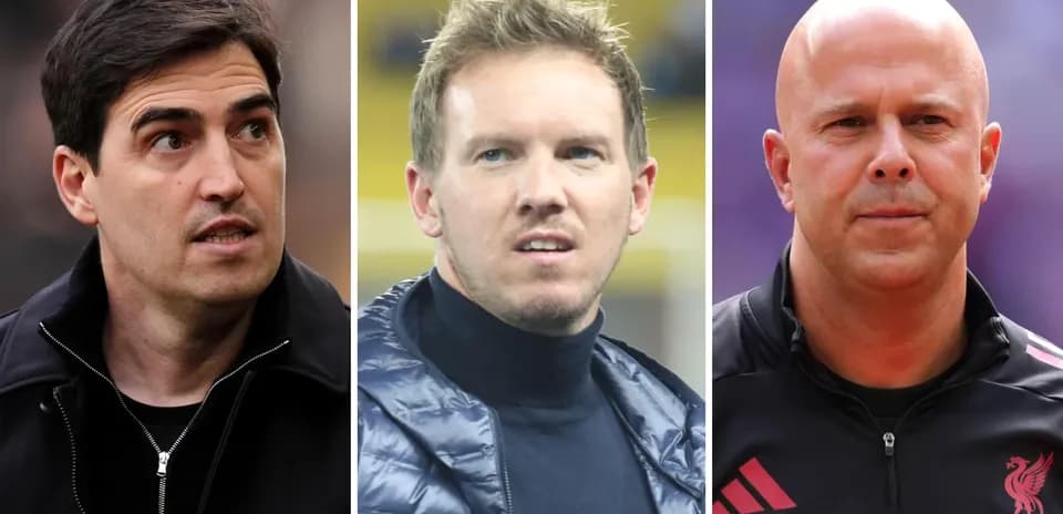 Three football coaches in individual close-up shots