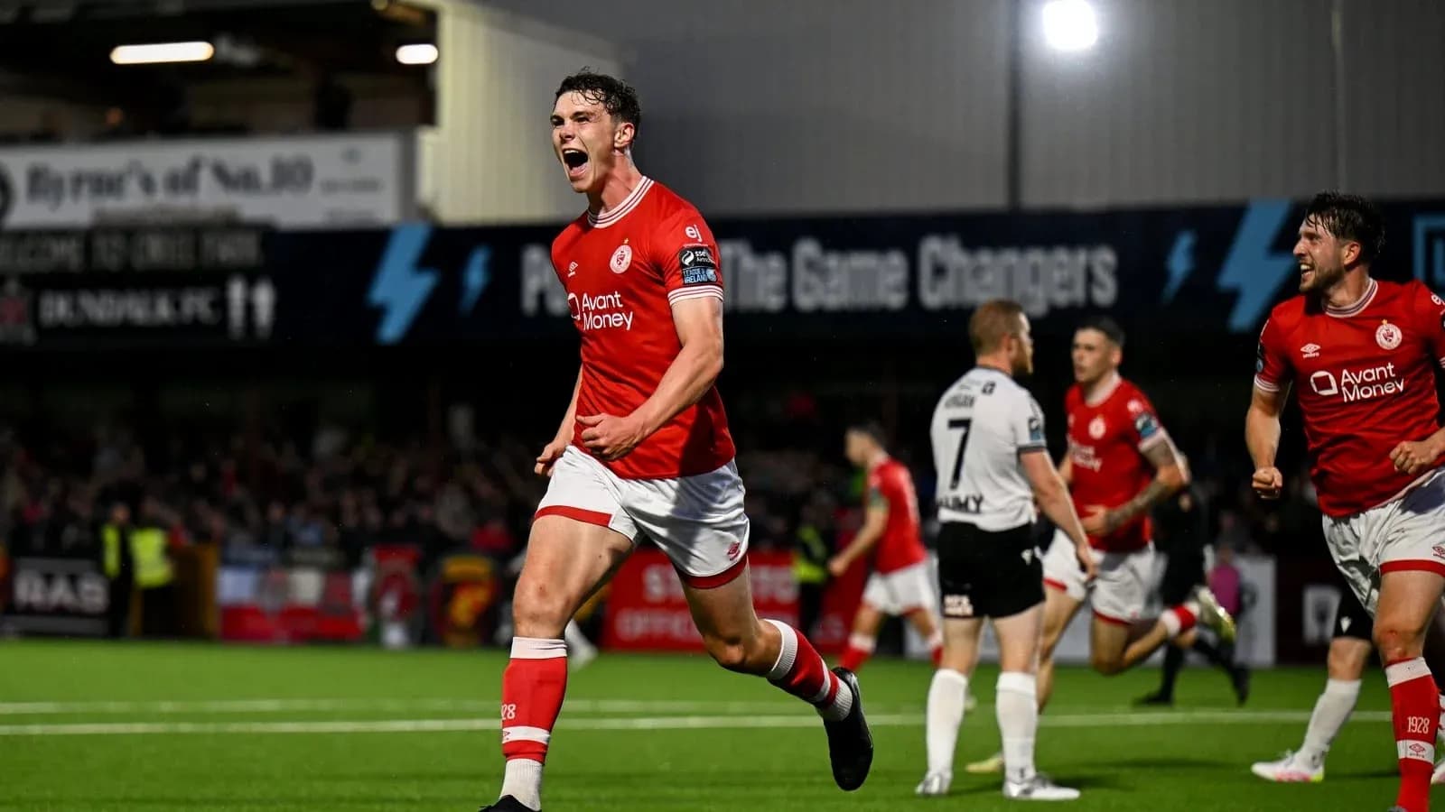 Player celebrating a goal during a match