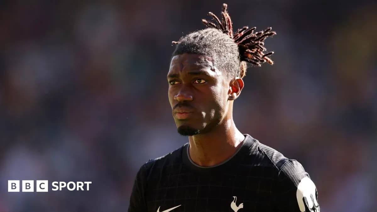 Player in Tottenham kit during match warm-up