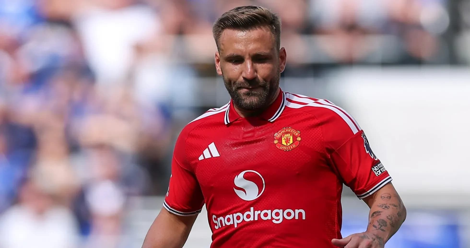 Player in Manchester United jersey during match