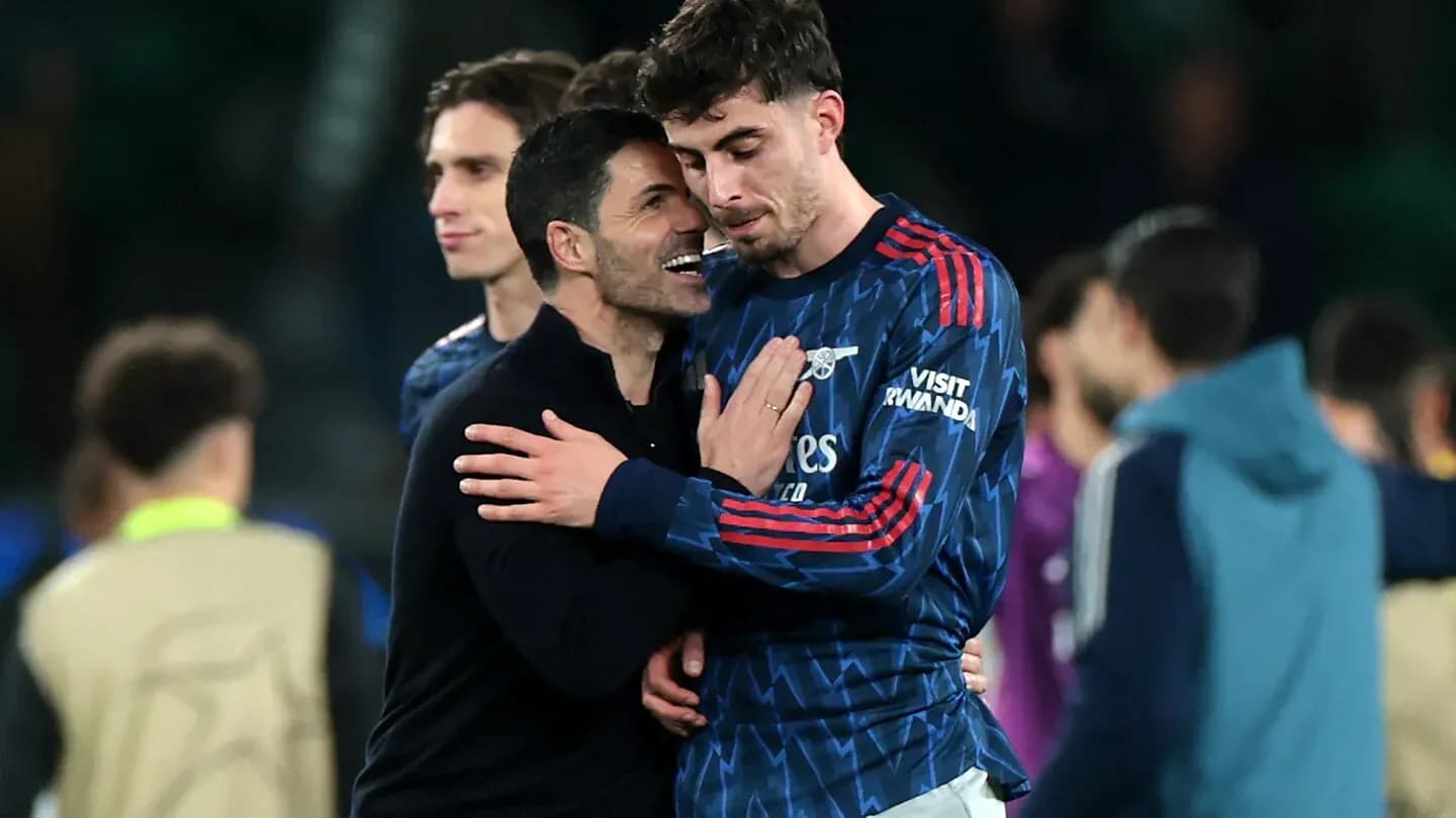 Manager and player celebrating after the match