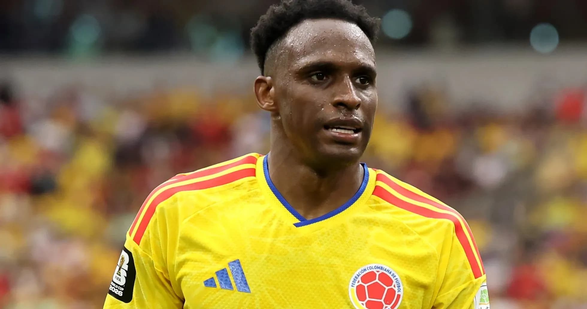 Player wearing Colombia national team jersey during match