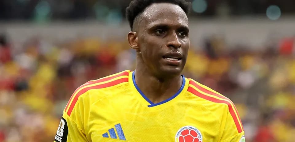 Player wearing Colombia national team jersey during match