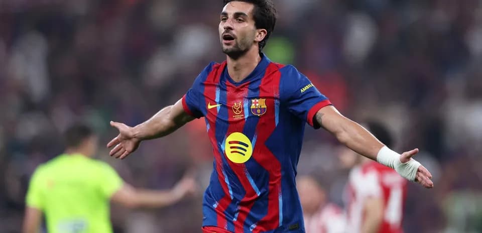 Player celebrating after scoring a goal for Barcelona