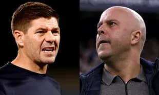 Two football managers engaged in intense discussion