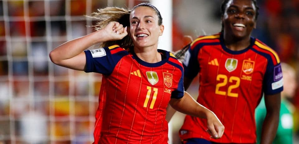 Spanish player celebrating a goal during match