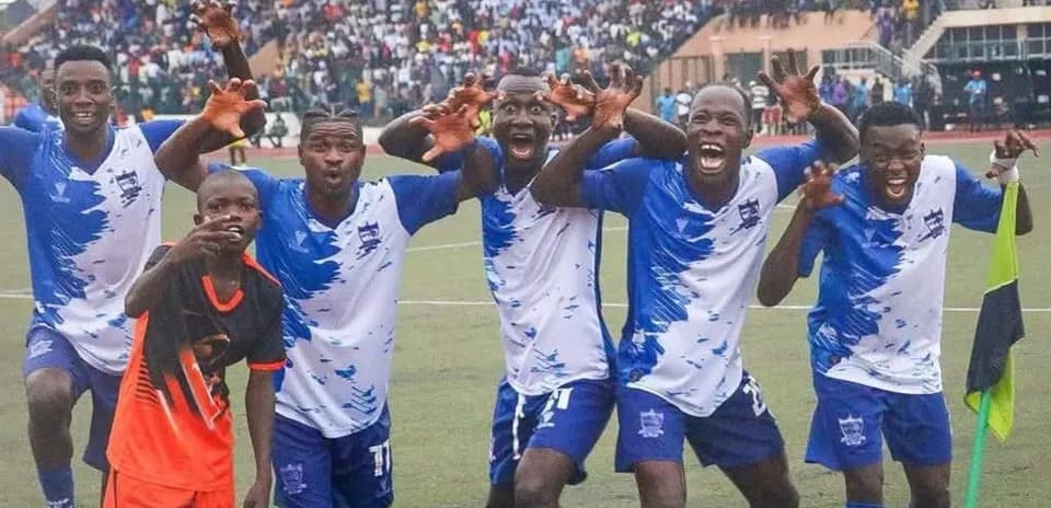 Players celebrating a goal during NPFL match