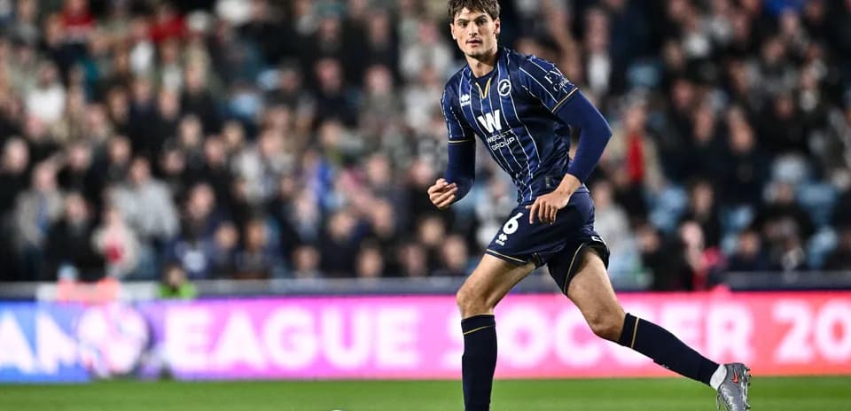 Player in action during a football match